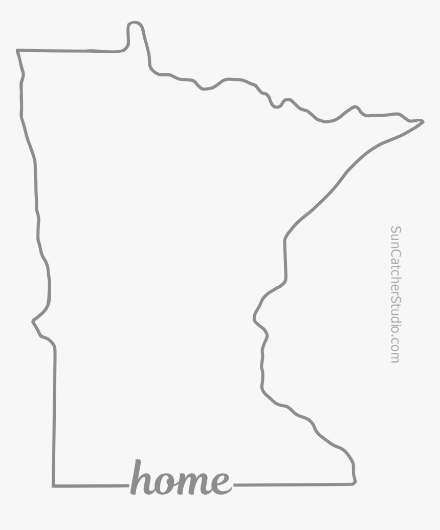 Free Minnesota Outline With Home On Border