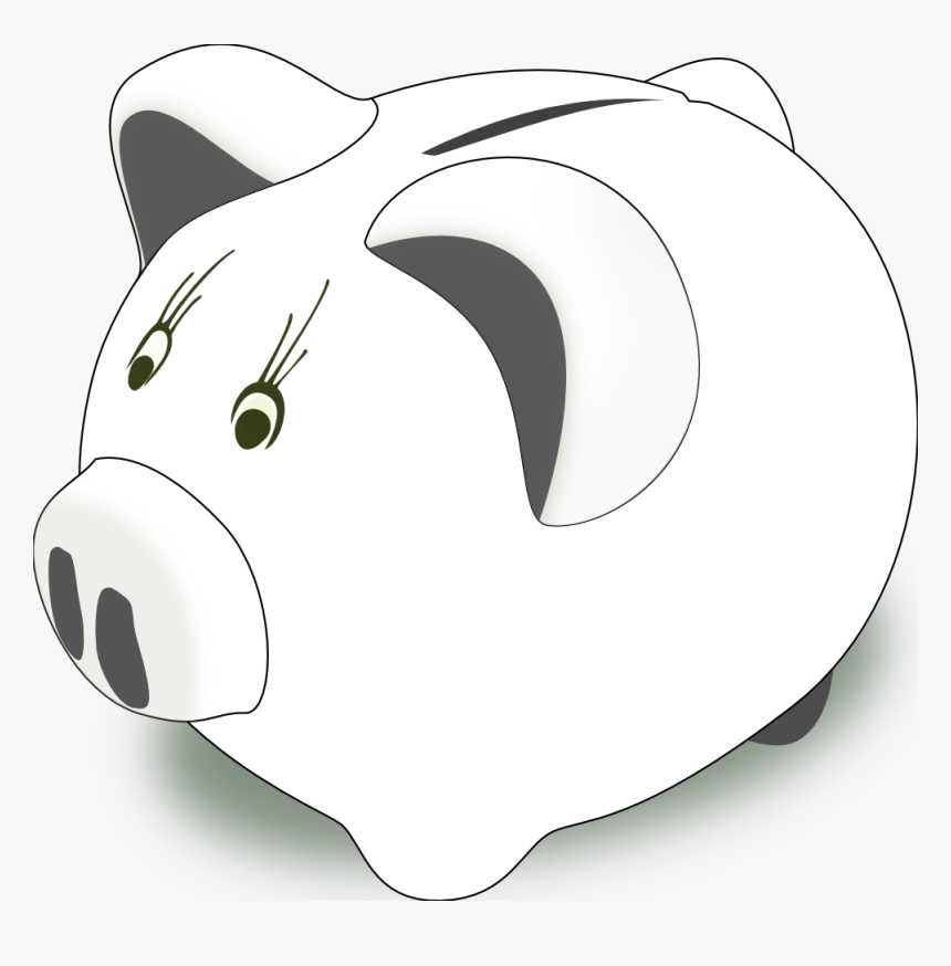 Broken Piggy Bank Png Father Free - 3d Piggy Bank Clipart Black And White