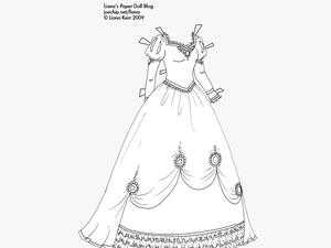 Princess Dress Black And White For Coloring