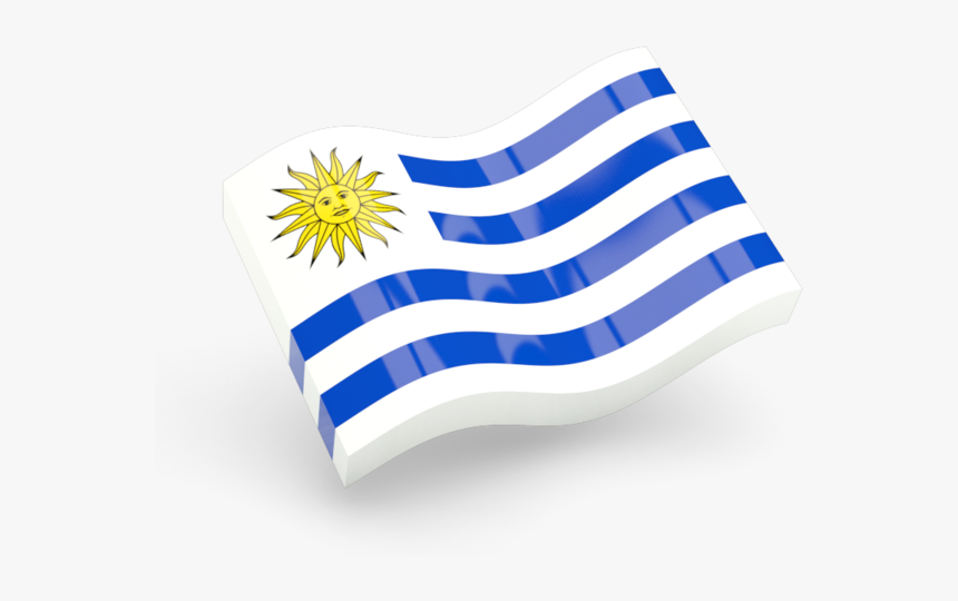 Glossy Wave Icon - Uruguay Flag 