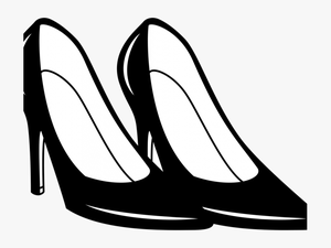 Transparent High Heel Clipart Black And White - Shoes Clipart Black And White