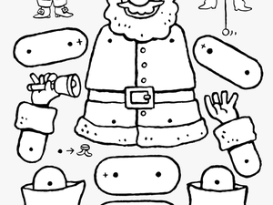Crafts Dolls Father Christmas Jumping Jack Doll Colouring - Coloriage Pantin De Noel