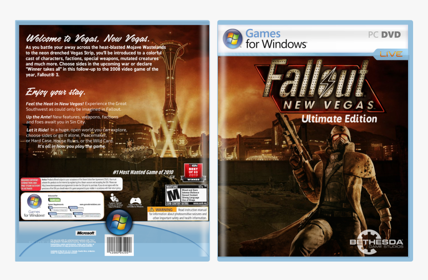 New Vegas Ultimate Edition Box Cover - Fallout New Vegas Ultimate Edition Games For Windows