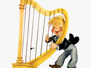 Harp Clipart Transparent - Kid Playing Harp Clipart