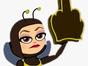 Middlefinger Bitmoji Idgaf Bee - Bee Giving The Finger