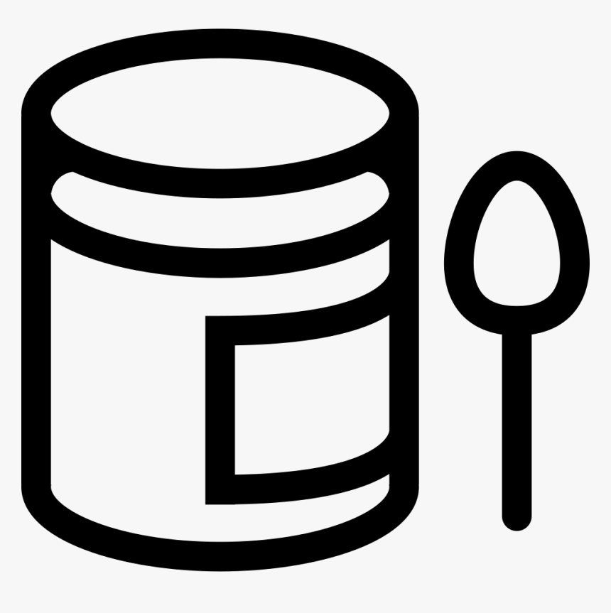 Baby Puree Pot And A Spoon Svg P