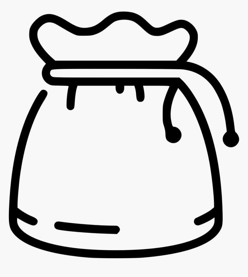 Grocery Bag Clip Art Black And White Download - Icon Treasure Bag Png