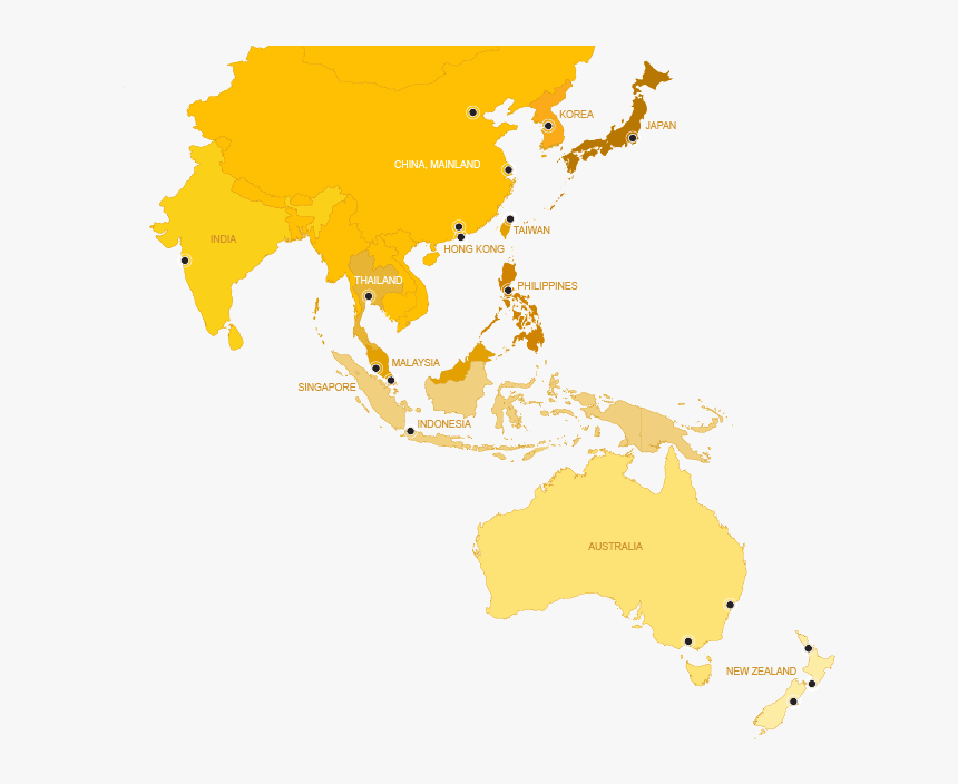Latin America - Map Of Asia Grey
