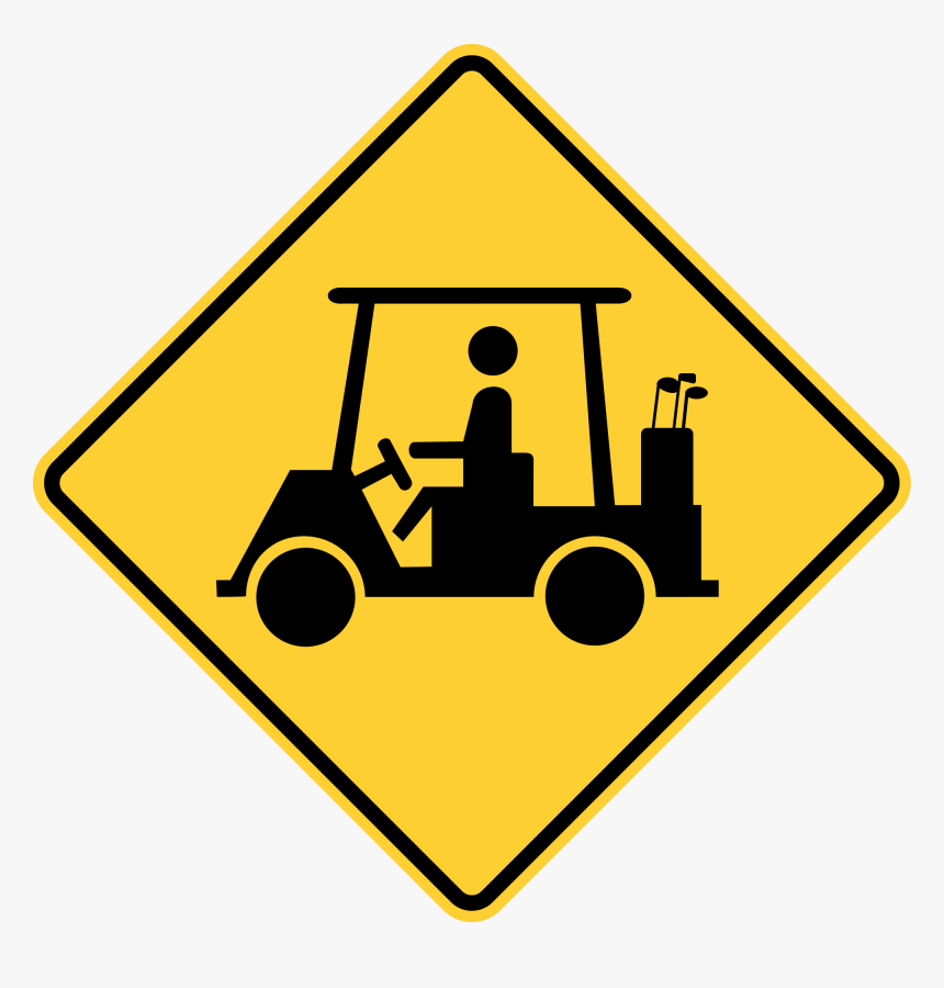 Golf Cart Sign Png Clipart - Golf Cart Crossing Sign