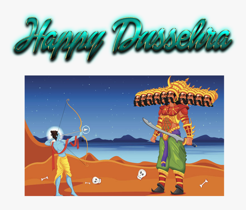 Dussehra Wishes Png Free Background - Durga Puja And Dussehra