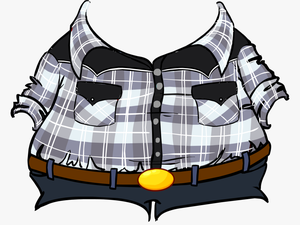 G Billy Plaid Shirt And Jeans - Checkered Shirt Clipart Png