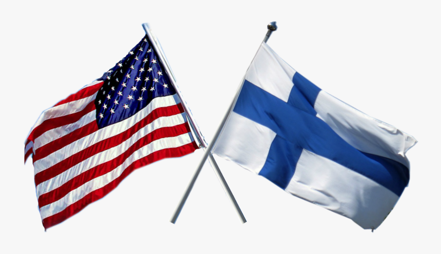 Crossed Flags - Us And Finnish Flags