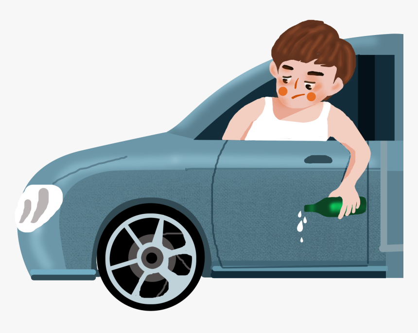 Cartoon Hand Drawn Illustration Character Png And Psd - Drunk Driver Png