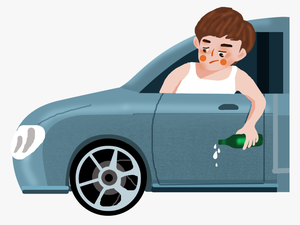 Cartoon Hand Drawn Illustration Character Png And Psd - Drunk Driver Png