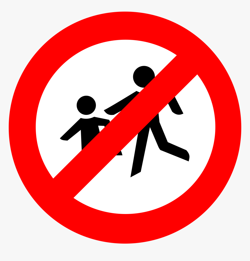 Zeichen No Children - No Walking Road Sign