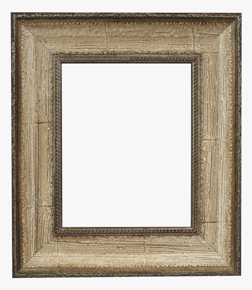 Distressed Mirror Frame - Black Frame Gold Trim