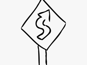Vector Illustration Of Street Sign Winding Road Sign