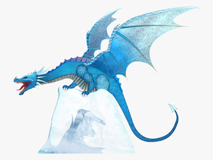 Cryodragon Ice Dragon On Iceberg - Dragon Facing The Left