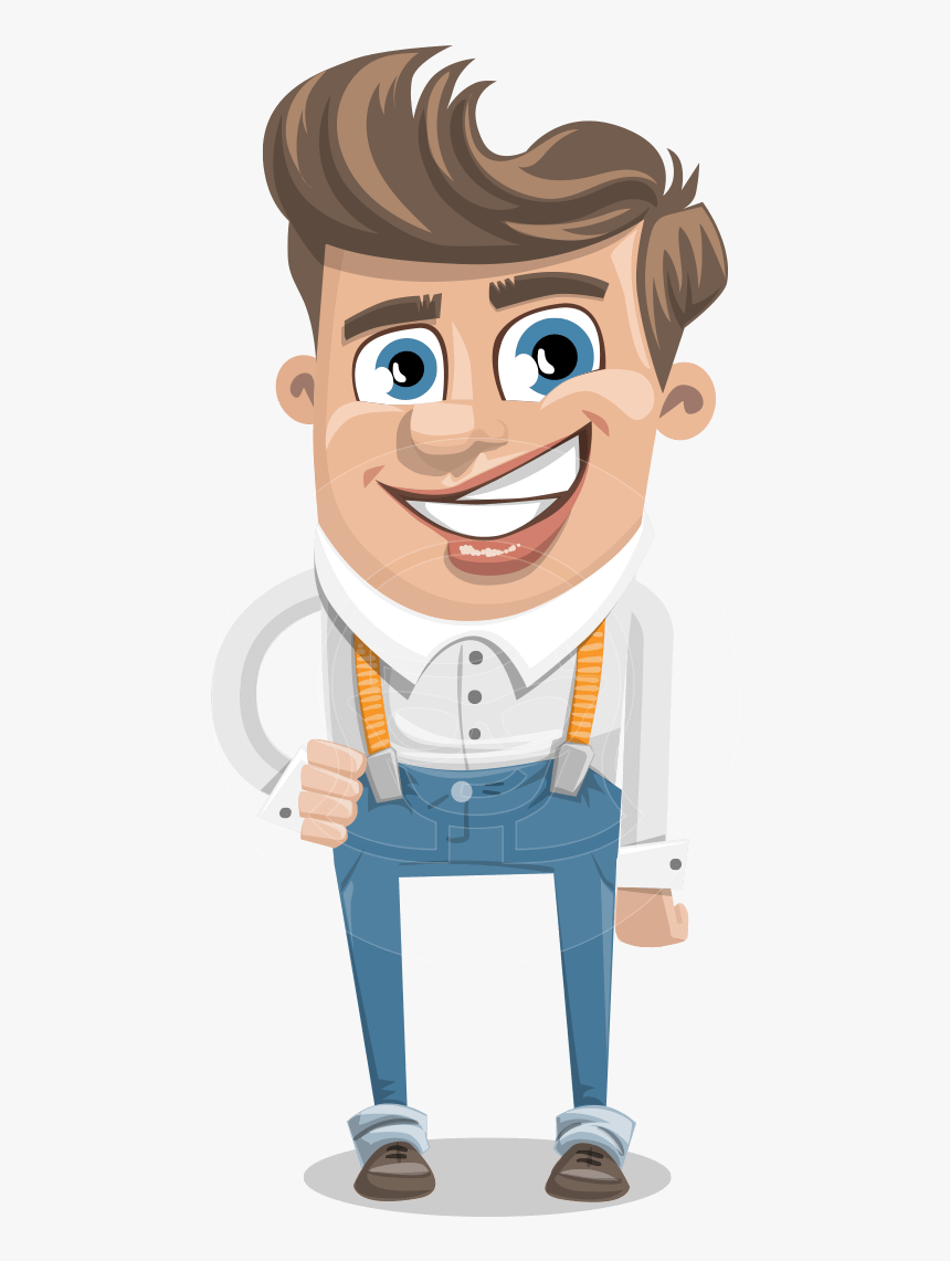 Funny Young Man Cartoon Vector Character Aka Spencer - Stand On Own Feet