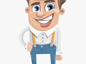 Funny Young Man Cartoon Vector Character Aka Spencer - Stand On Own Feet
