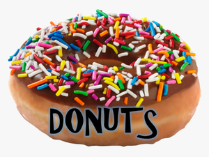 Doughnut Clipart Word - Chocolate Frosting With Sprinkles Donut