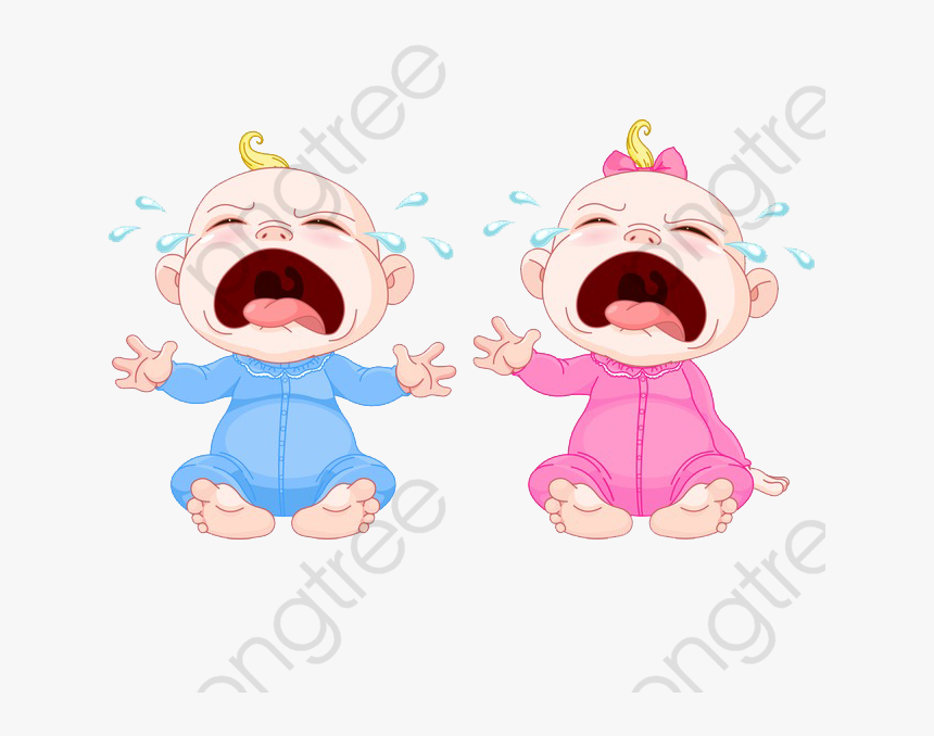 Cartoon Boy And - Crying Babies Clipart