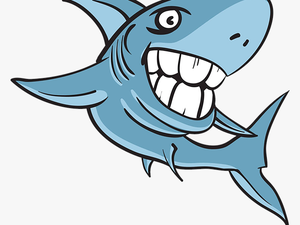 Great White Cartoon Clip Art Illustration Cartoonsharkillustration - Shark With Big Teeth
