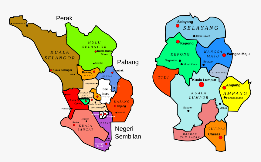Image Free Clipart - Kuala Lumpur And Selangor Map