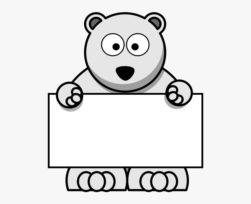 Sign-holding Polar Bear - Clip A