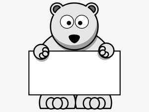 Sign-holding Polar Bear - Clip Art Cartoon Polar Bear