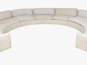 Luxury Huge Circular Sectional Sofa With Figured Walnut - Coffee Table