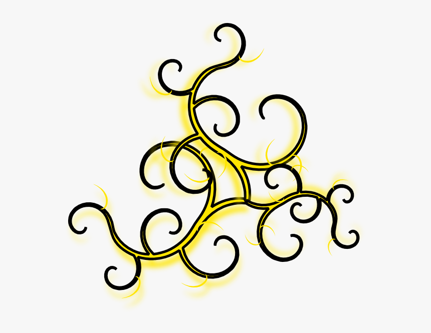 Black And Gold Swirls Clip Art -