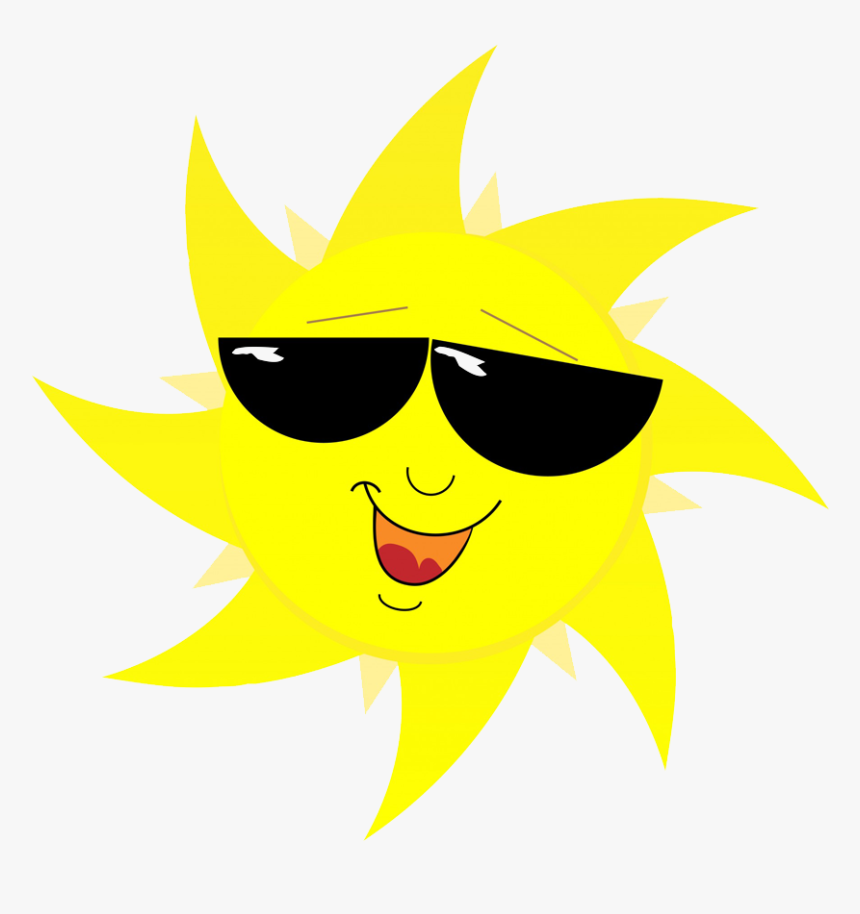 Happy Sun Wearing Sunglasses - Sun With Sunglasses Png