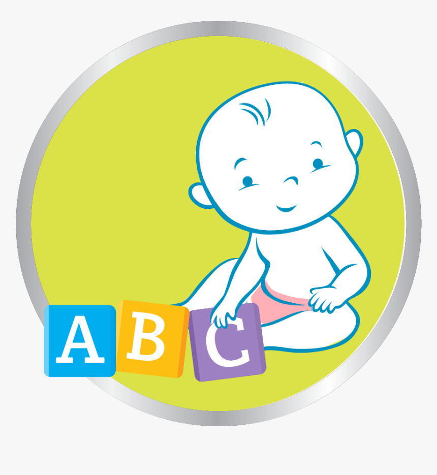 Baby Playing Abc Blocks Icon - Circle