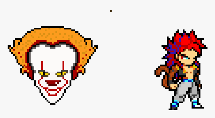 Pennywise And Super Saiyen 4 Gogito - Pixel Art Minecraft Pennywise