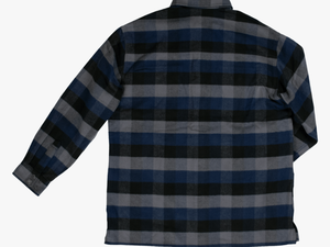 Tough Duck Flannel Overshirt Navy Plaid Back View Ws04