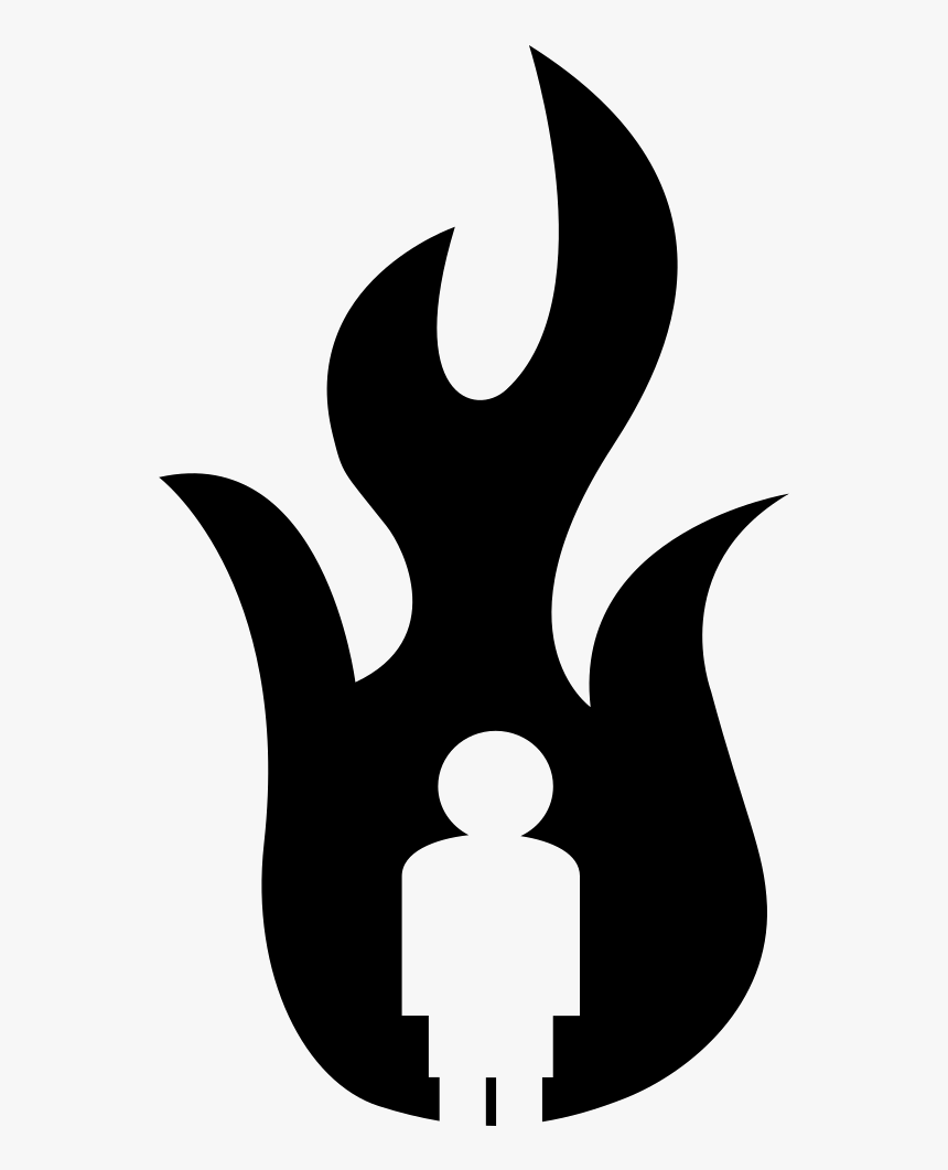 Clip Art Silhouette Character Fiction - Man On Fire Icon