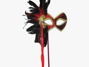 Black Red And Gold Masquerade Mask