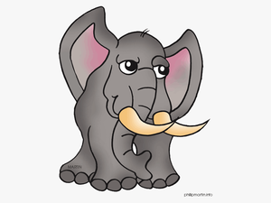 Elephant With Long Tusk Clipart