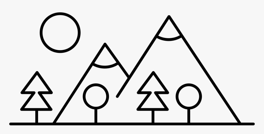 Mountain Side With Trees Made Up Different Shapes - Made Up Of Shapes