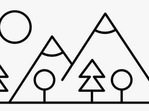 Mountain Side With Trees Made Up Different Shapes - Made Up Of Shapes