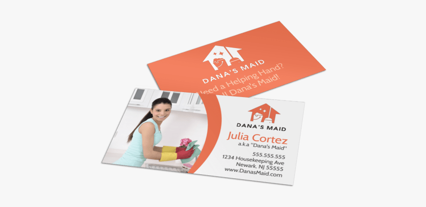 Orange House Cleaning Business Card Template Preview - Flyer