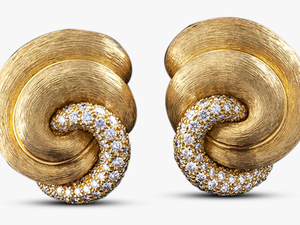 Gold And Diamond Swirl Earrings By Henry Dunay - Earrings