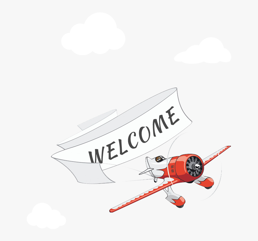 Graphic Of A Plane Towing A Banner With Welcome Written