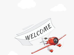 Graphic Of A Plane Towing A Banner With Welcome Written