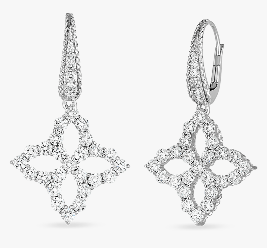 Flower Diamond Hanging Earrings