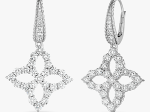 Flower Diamond Hanging Earrings