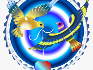 Colorful Love Doves Clip Arts - Illustration