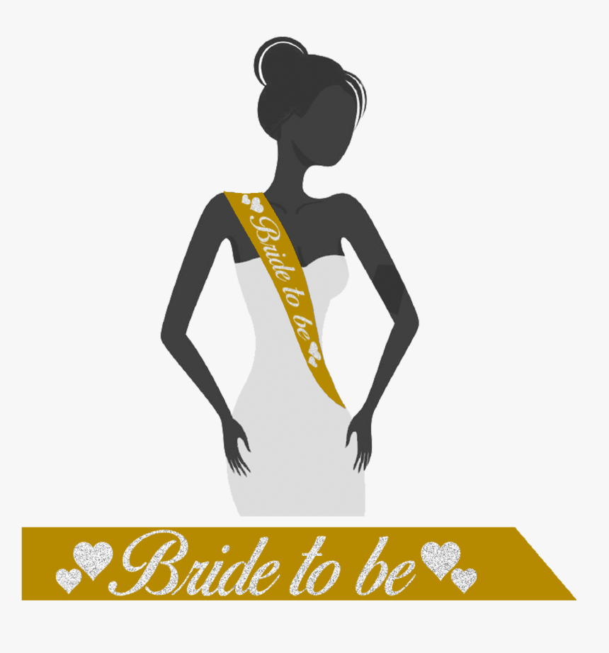 Personalized Bride To Be Sash Gold &amp; Silver - Girl Made Of Butterflies