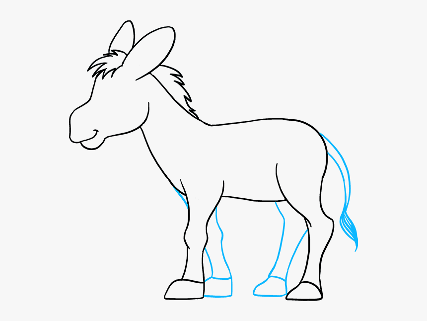 Transparent Donkey Head Clipart - Draw A Donkey Face